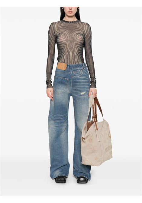 twist wide leg jeans woman blue MM6 MAISON MARGIELA | S52LA0243 M30016961